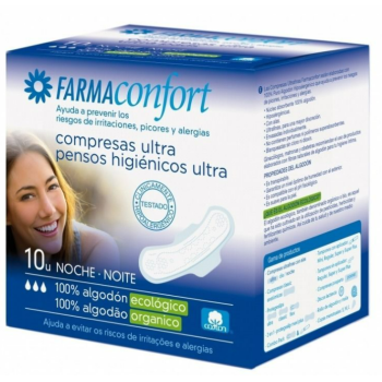 Compresas Farmaconfort Algodon Noche Alas 10 uds
