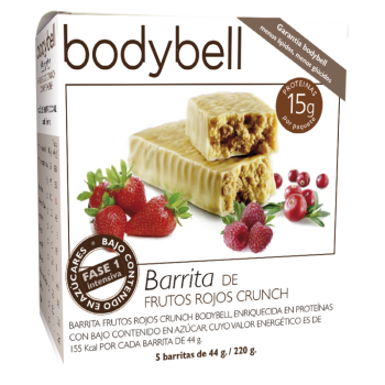BODYBELL - Barritas de Frutos Rojos Crunch - 5 barritas...