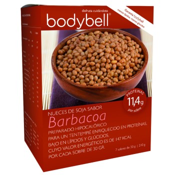 BODYBELL - Nueces de Soja Sabor Barbacoa 7 sobres