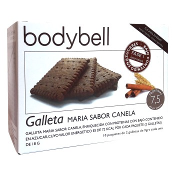 BODYBELL - Galleta tipo María Sabor Canela 10 paquetes