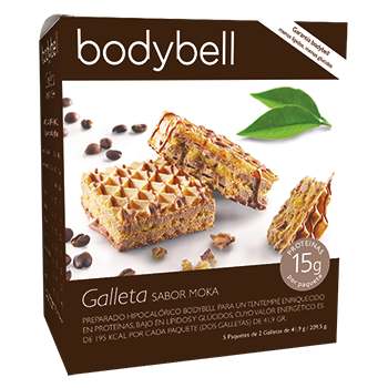 BODYBELL - Galletas sabor moka 5 paquetes