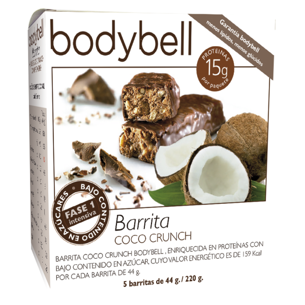 BODYBELL - Barrita de Coco Crunch 5 x 44g