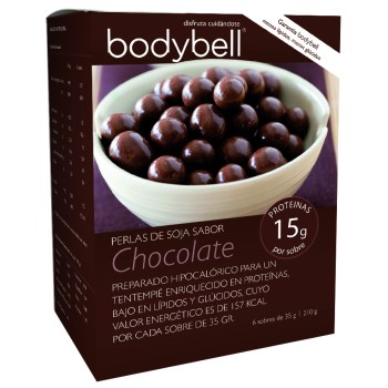 BODYBELL - Perlas de Soja Sabor a Chocolate 6 sobres