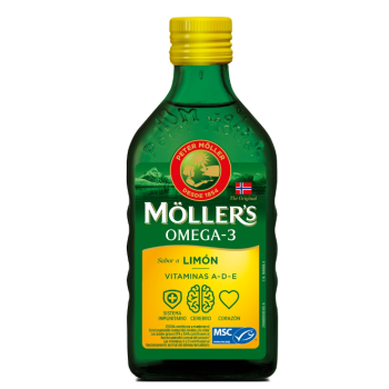 Möllers Omega-3 Aceite de Hígado de Bacalao Sabor a Limón...