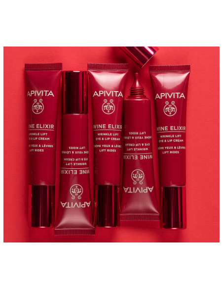 Apivita Wine Elixir Crema Antiarrugas con Efecto Lifting para el Contorno de Ojos y Labios 15 ml
