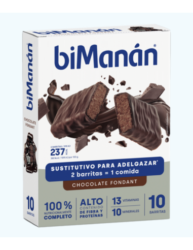 Bimanan - Chocolate fondant Barritas 10 Unidades