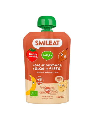 Smileat Pouch Leche de Almendras, Cacao y Fresa...