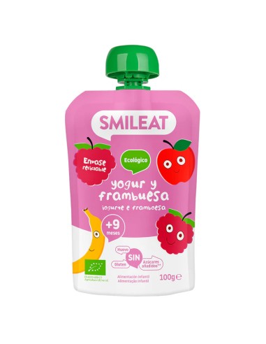 Smileat Pouch Yogur y Frambuesa 100GR